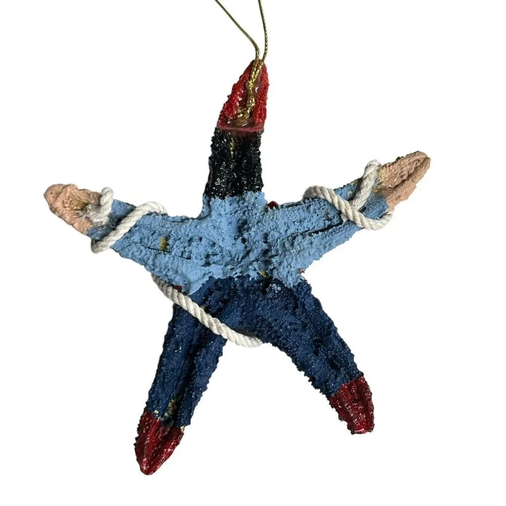Starfish Christmas Ornament Hand Painted Toy‎ Soldier Nutcracker Texas Santa 5